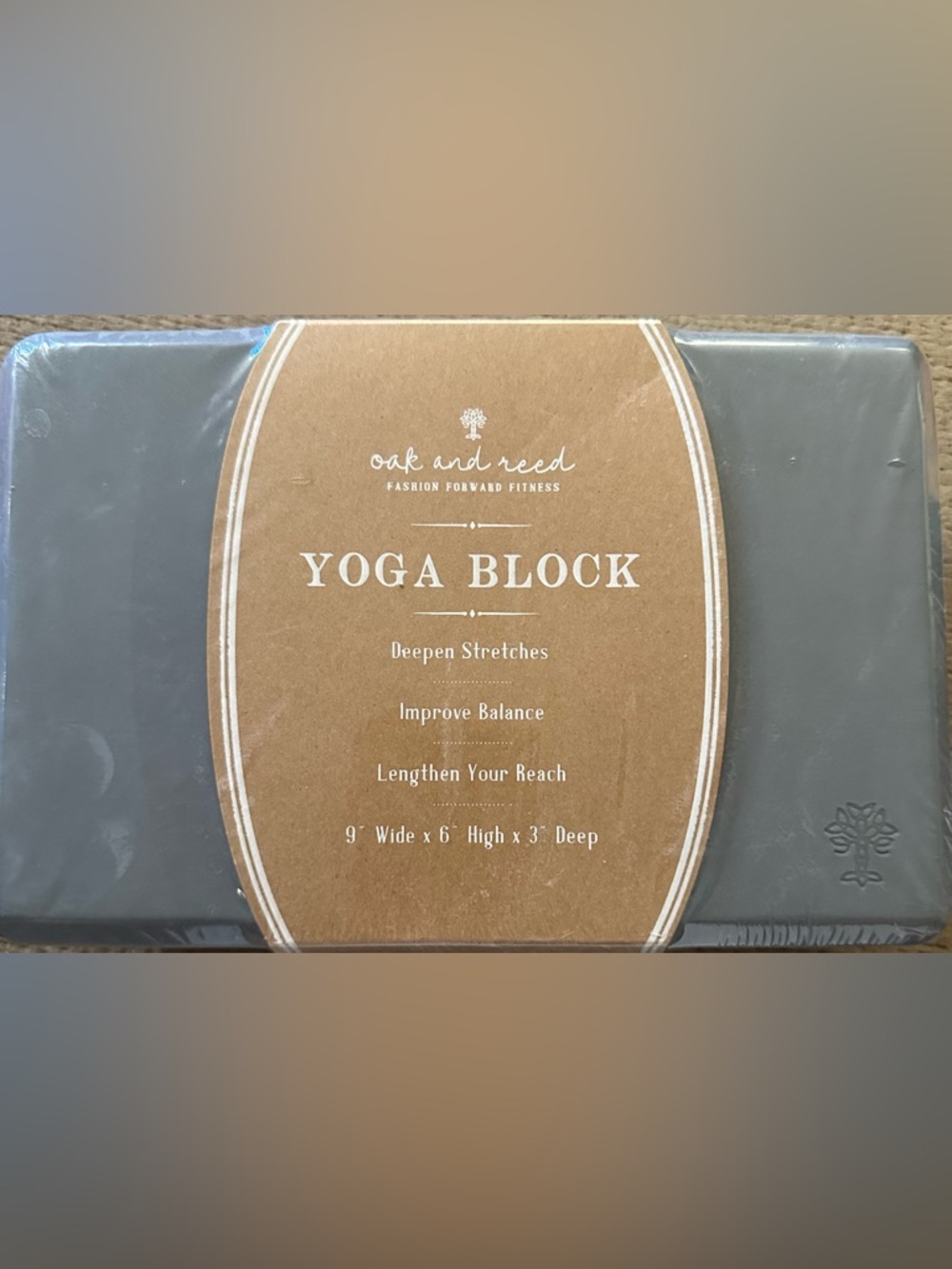 Oak and Reed Gray Yoga Block - Premium Support for Stretching & Balance